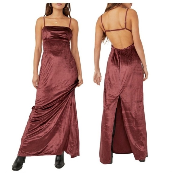 New Free People Karlie Velvet Maxi Dress NWT - Picture 1 of 10